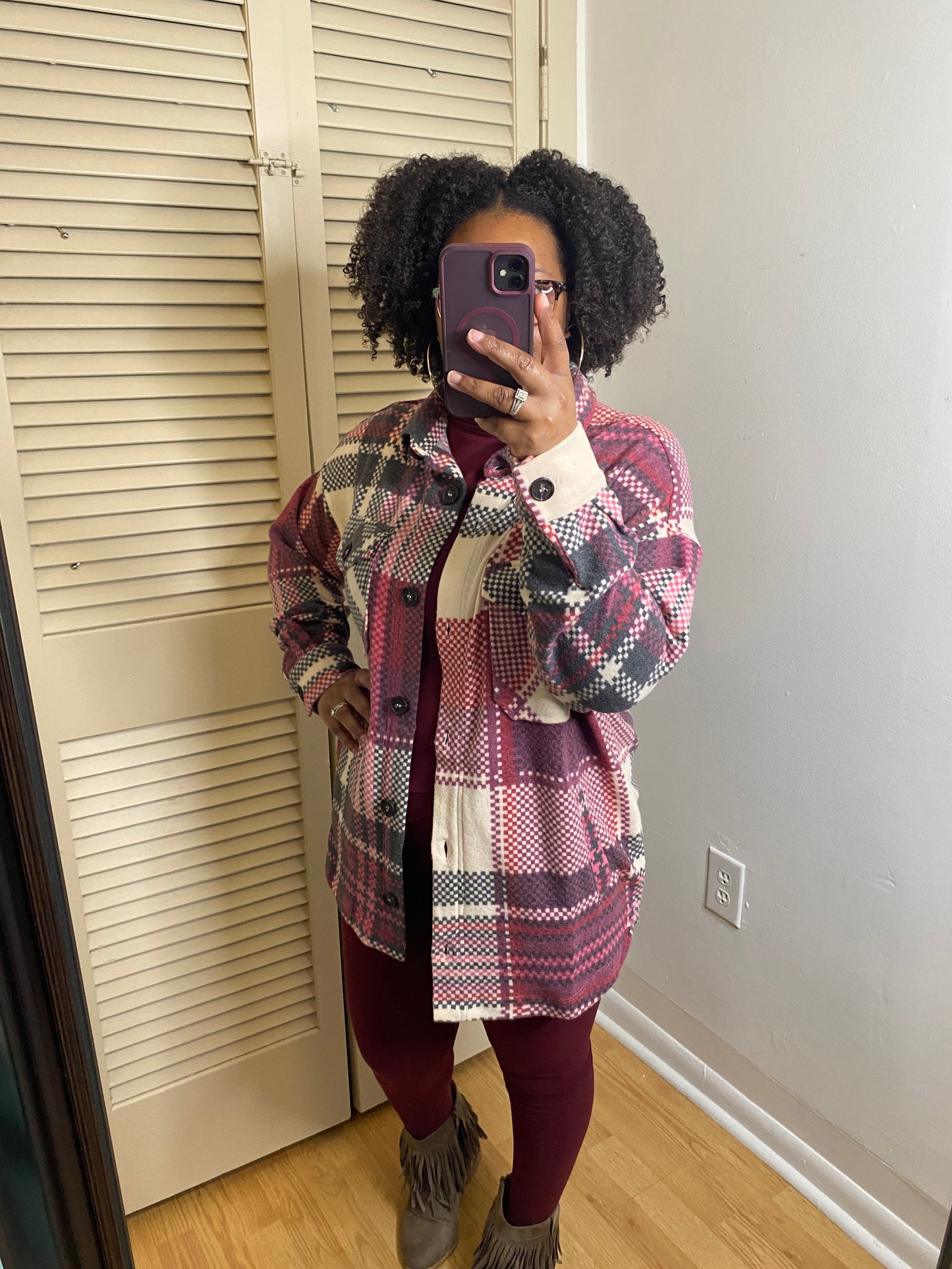 Fleece Magenta Shacket