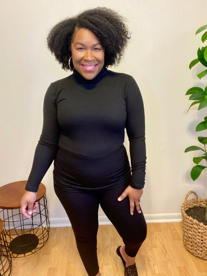 Black Mock Neck Set