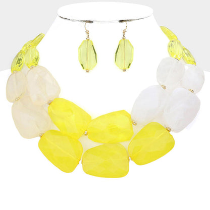 Tiered Resin Pebble Necklace