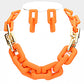 Solid Color Open Rectangle Link Necklace