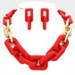 Solid Color Open Rectangle Link Necklace