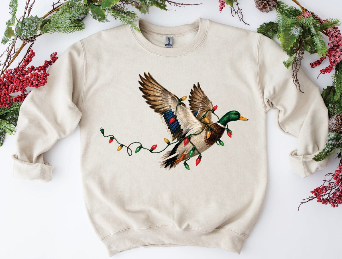 Duck with Christmas Lights Tee/Sweatshirt *DEAL DAYS DEAL*
