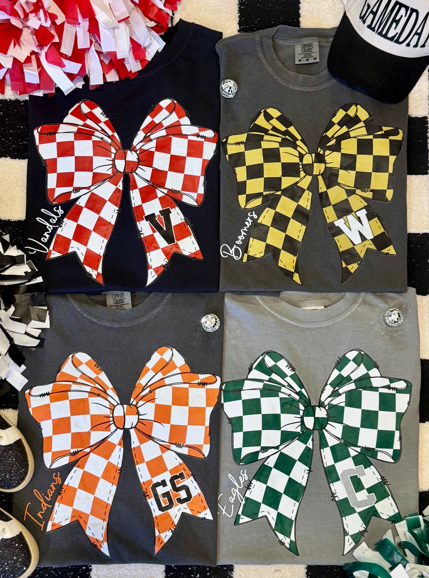 Custom Checkered Bow Spirit Tee