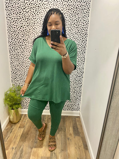 Green Lounge Set (V-Neck)