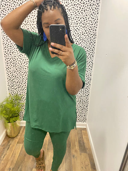 Green Lounge Set (V-Neck)