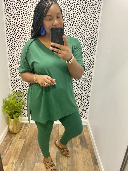 Green Lounge Set (V-Neck)