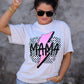 Neon Mama Checkered Bolt Tee