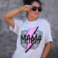 Neon Mama Checkered Bolt Tee