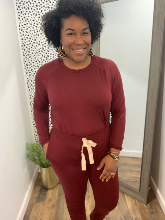 Burgundy Jogger Set