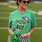 Green Game Day Checkered Stars Tee