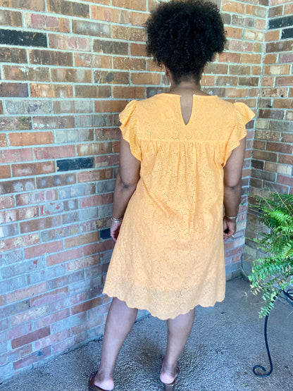 Tangerine Embroidery Dress