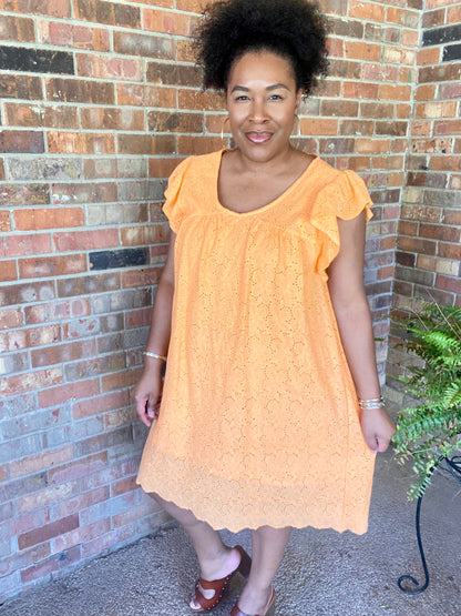 Tangerine Embroidery Dress