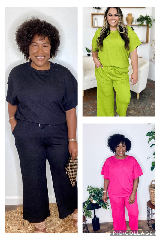 Pre-order: Textured Wide Leg Set