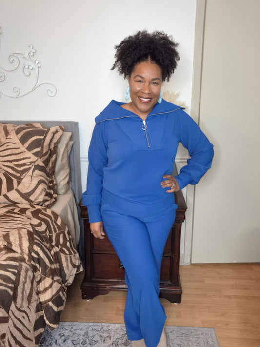 Blue Front Zipper Set