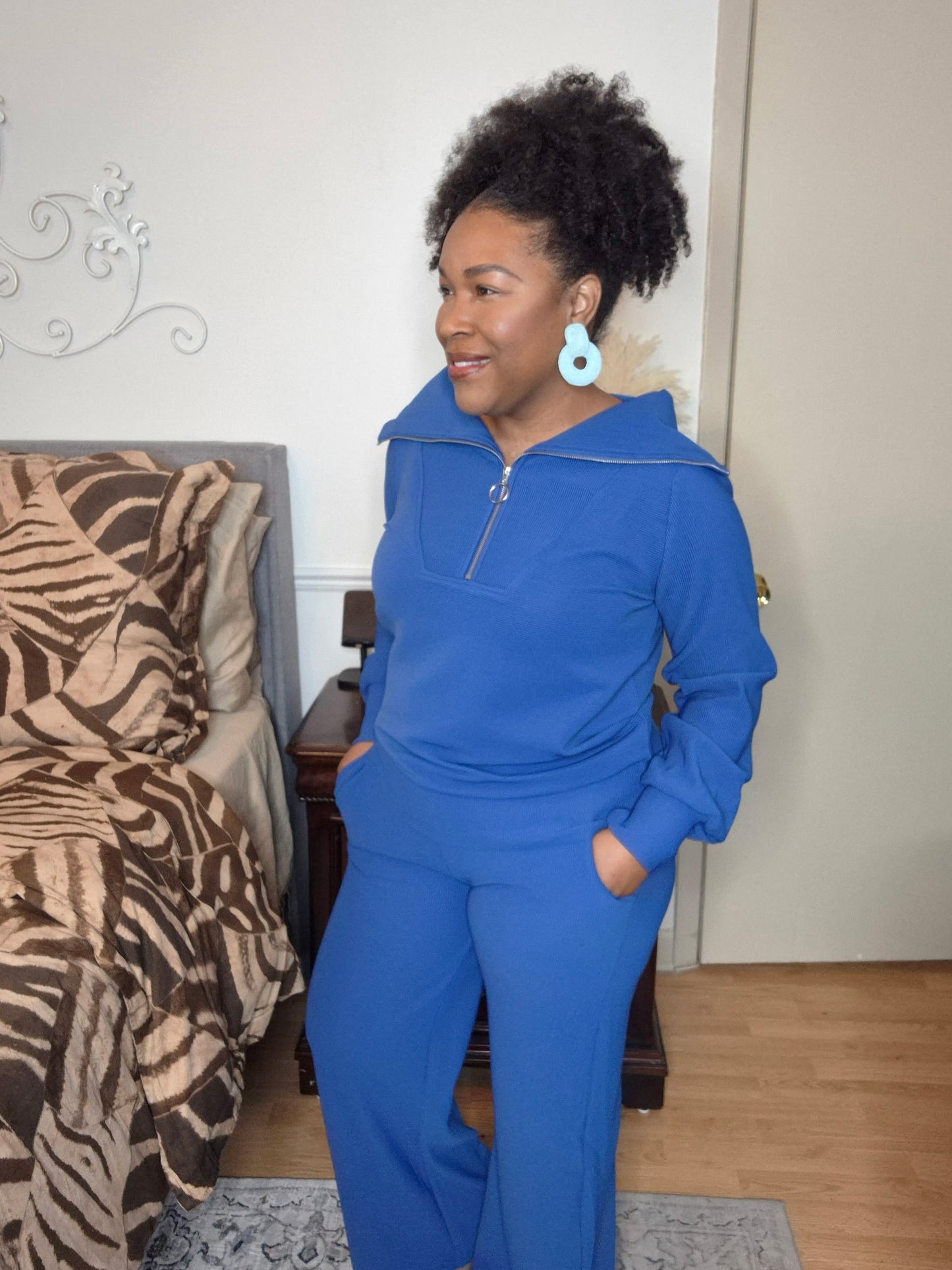 Blue Front Zipper Set