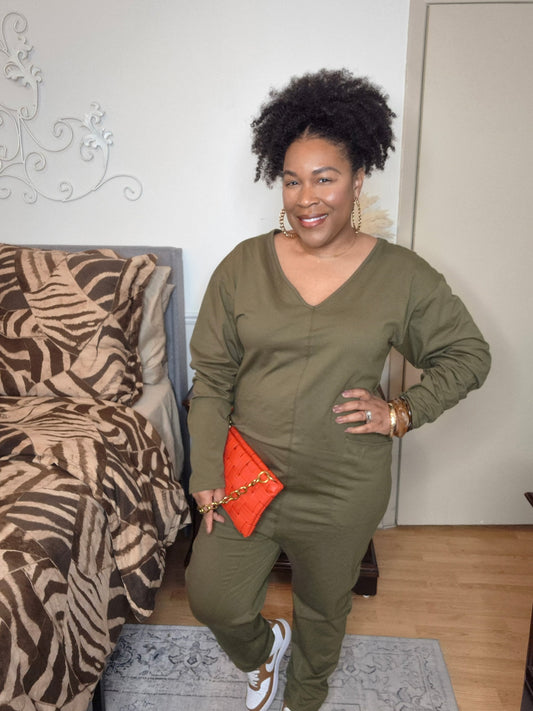 Olive Baggy Jumpsuit