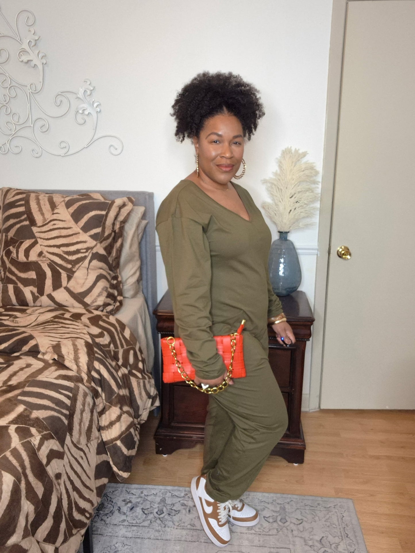 Olive Baggy Jumpsuit