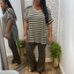 Olive Striped Set