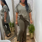 Olive Striped Set