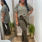 Olive Striped Set