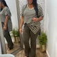 Olive Striped Set