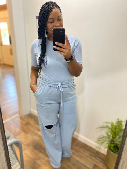 Ash Blue Pants Set