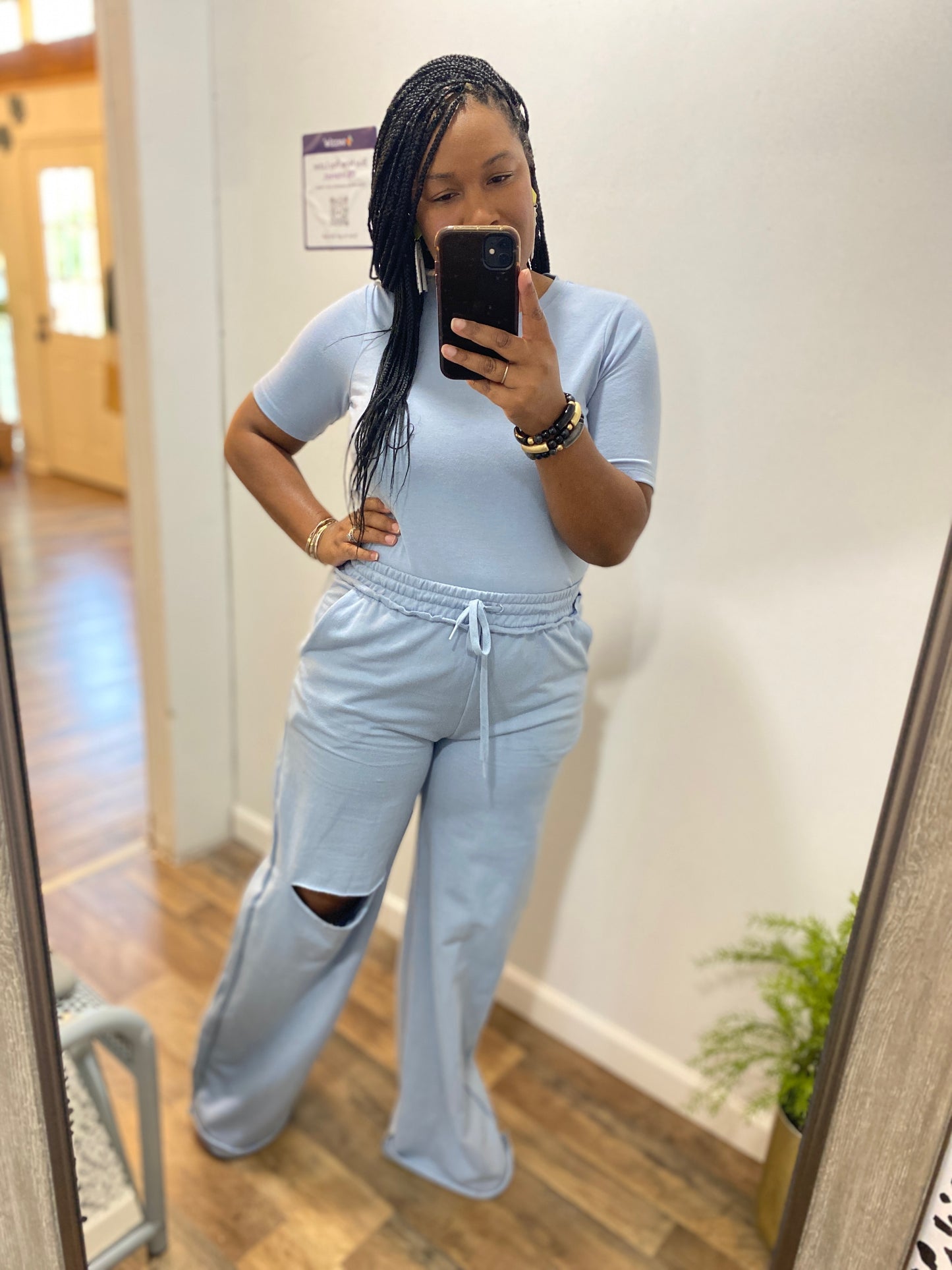 Ash Blue Pants Set