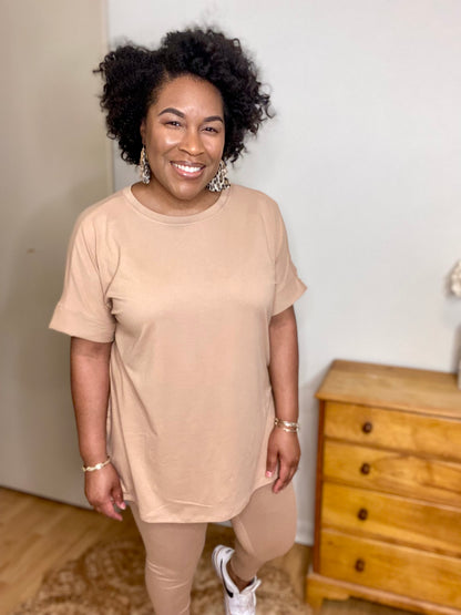 Khaki Cream  Lounge Set