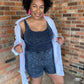 Zenana Ribbed Bodysuit Romper - Lt Navy