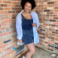 Zenana Ribbed Bodysuit Romper - Lt Navy