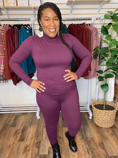 Eggplant Mock Neck Set