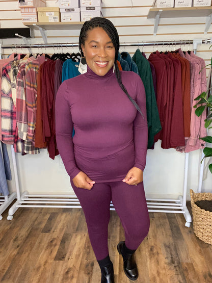 Eggplant Mock Neck Set