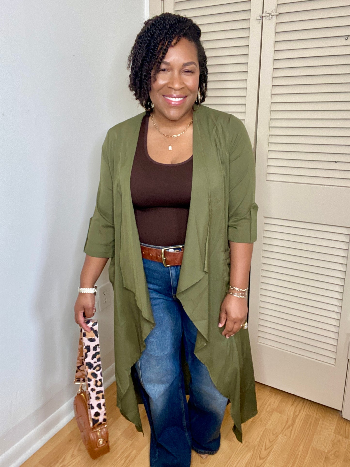 Olive Waterfall Cardi