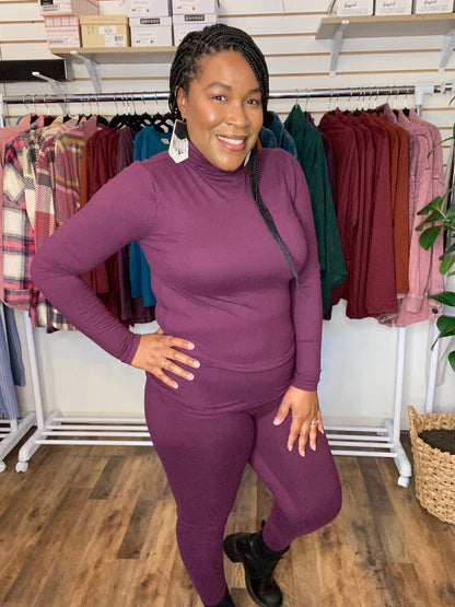 Eggplant Mock Neck Set