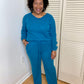 Brushed Hacci Long Sleeve & Pants Set (Teal)