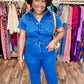 Denim Front Pockets Jumpsuit