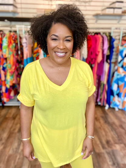 Coordinating Yellow Biker Short Set (Misses)