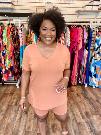 Coordinating Butter Orange Short Set (Plus)