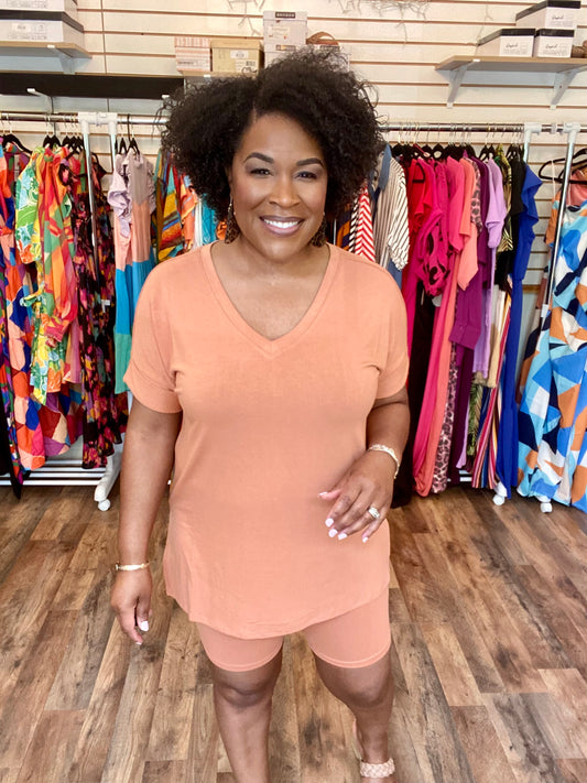 Coordinating Butter Orange Short Set (Plus)
