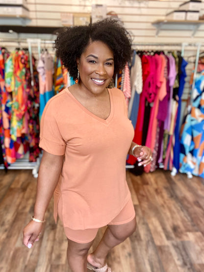 Coordinating Butter Orange Short Set (Plus)