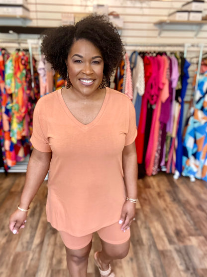 Coordinating Butter Orange Short Set (Plus)