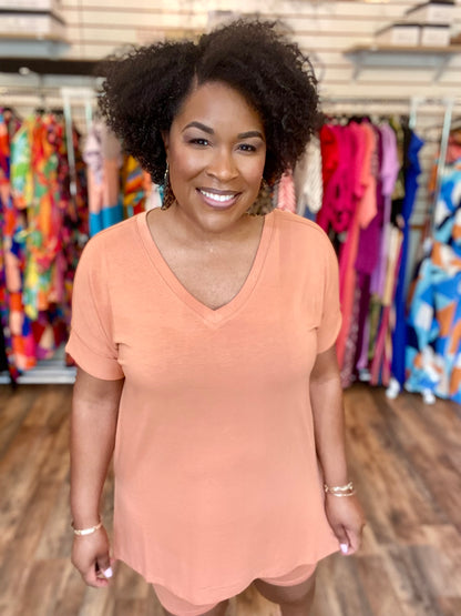 Coordinating Butter Orange Short Set (Plus)