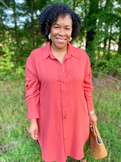 Rust Shirt Dress
