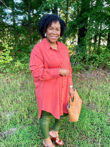 Rust Shirt Dress
