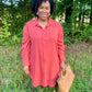 Rust Shirt Dress