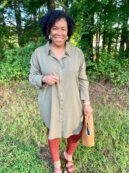 Olive Shirt Dress
