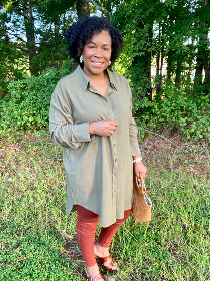 Olive Shirt Dress