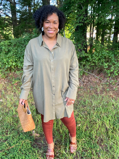 Olive Shirt Dress