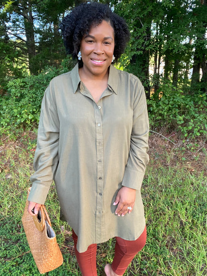 Olive Shirt Dress