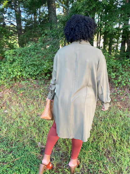 Olive Shirt Dress